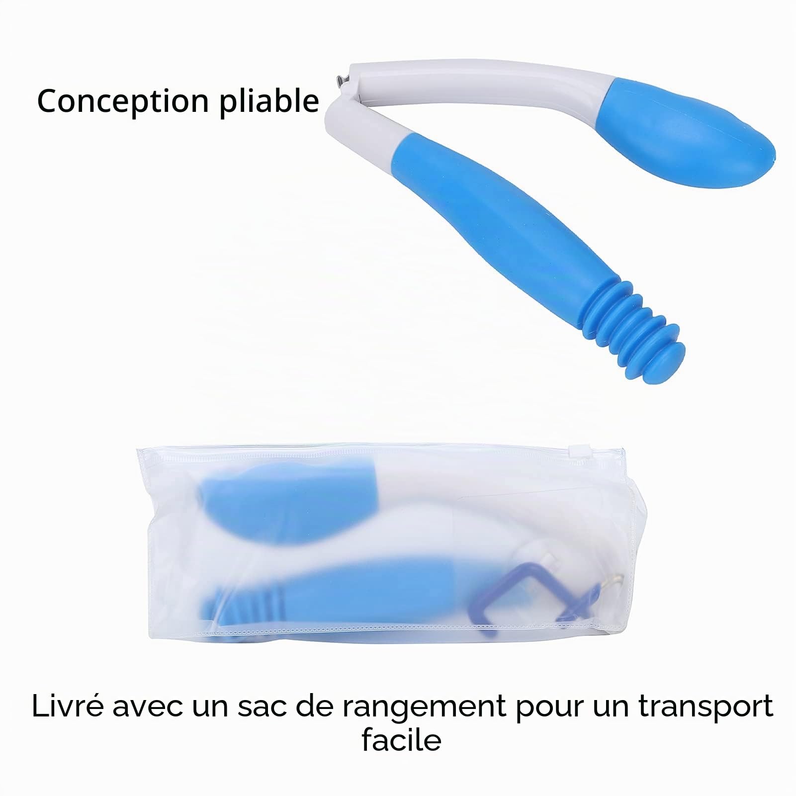 Aide aux Toilettes avec Poignée Longue Portée, Outil d'Assistance Mobilité pour Essuyage sans Se Pencher, Pince Papier Toilette Confortable
