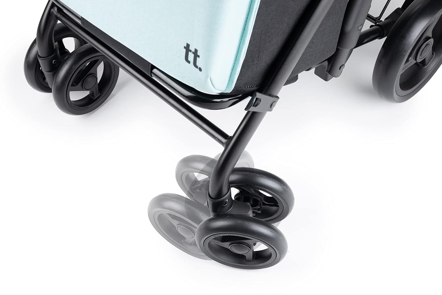 Carlett Faltbarer Einkaufstrolley mit 4 Rädern, erweiterbarer Tasche 62 L, 12‑L‑Thermofach, höhenverstellbarem Griff, Sicherheitsbremse und 360°-drehbaren Rädern – Urban Family, Schwarz