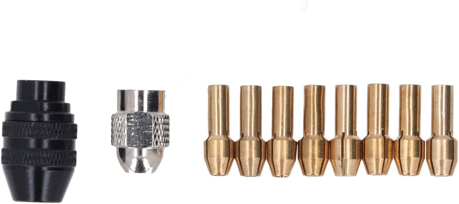 Chuck Collet Set For Keyless Design And Tools With 8 Brass Seat Sizes