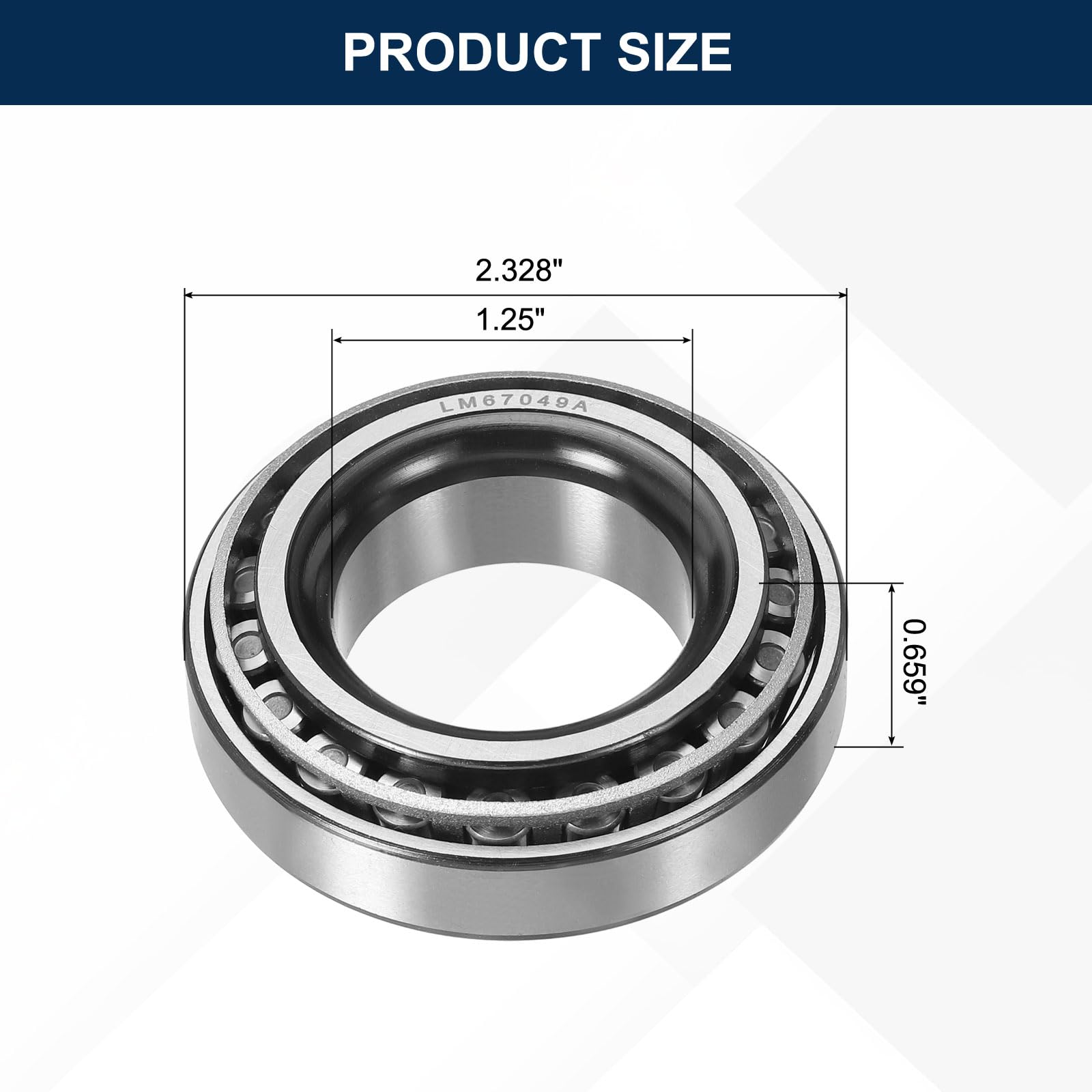 sourcing map LM67049A/LM67010 Ensemble de roulements à rouleaux coniques et coupelles, alésage de 3,2 cm x 5,9 cm de diamètre extérieur x 1,7 cm d'épaisseur, ensemble de roulements coniques en acier