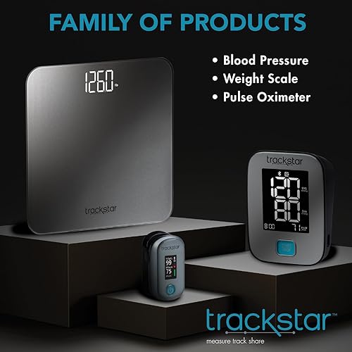 Miniatura 12 de Trackstar Báscula digital inteligente de plataforma ancha  Capacidad de peso de 550 libras  Aplicación de monitoreo trackstar  Compatible con