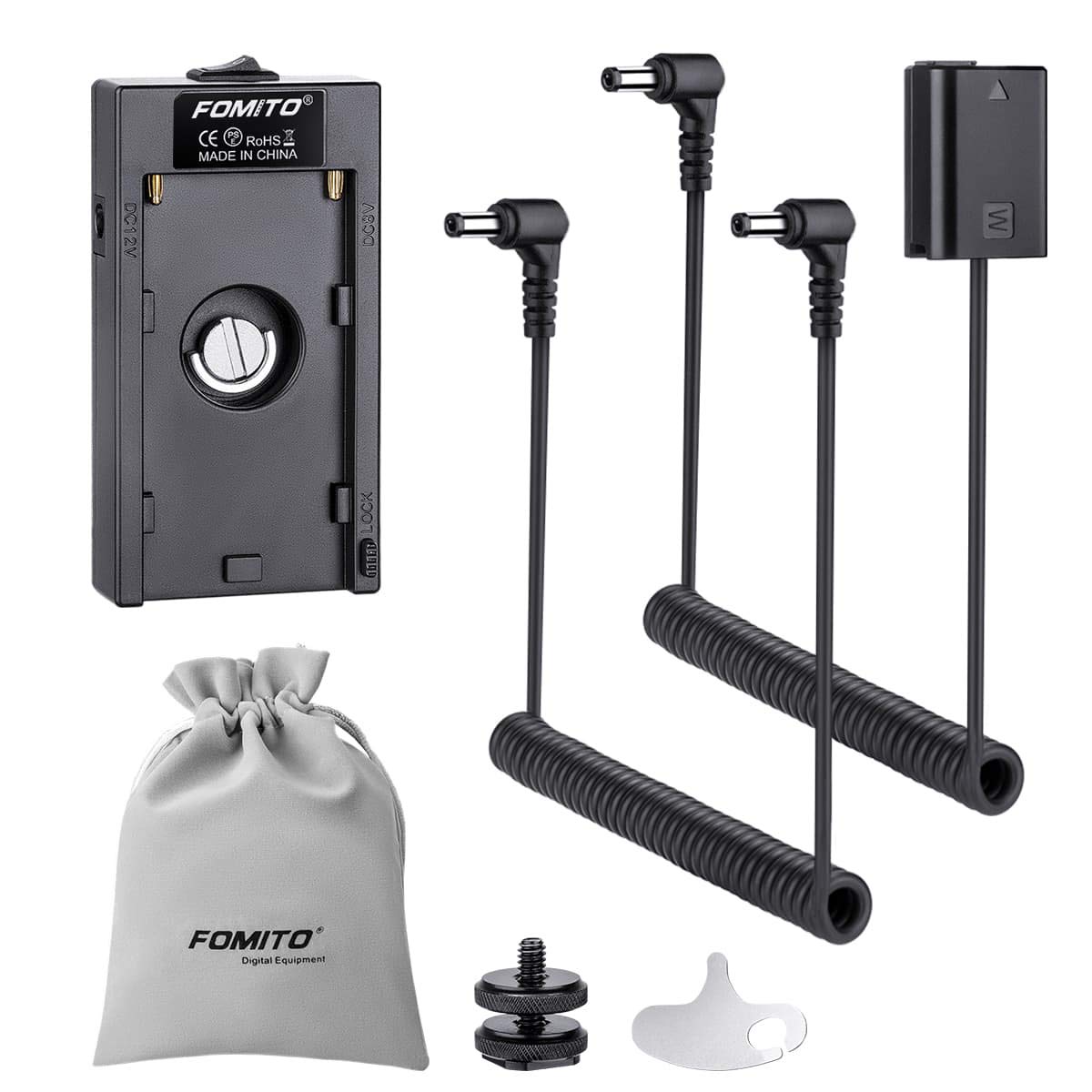 Fomito NP-F970 F960 F750 F770 F550 Battery Adapter Replacement ACPW20 Power Adapter Conveter to FW50 Dummy Battery for Sony A7 A7II A7R A7RII A7S A7S2