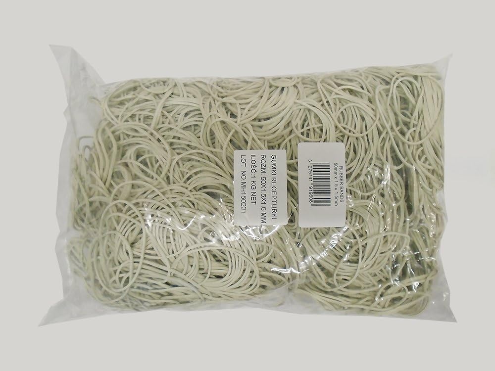 1KG PACK OF ELASTIC RUBBER BANDS - STRONG - OFFICE SCHOOL STATIONERY CRAFT - 50mm