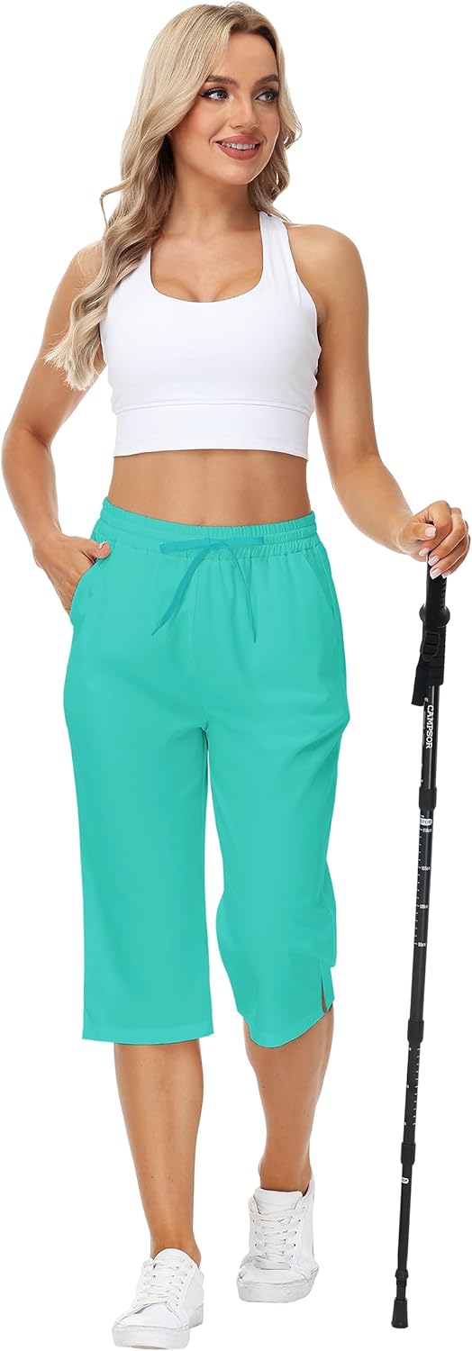 Deerose Women Capris Pants Quick Dry Beach Swimming Pants with Pockets - Image 2