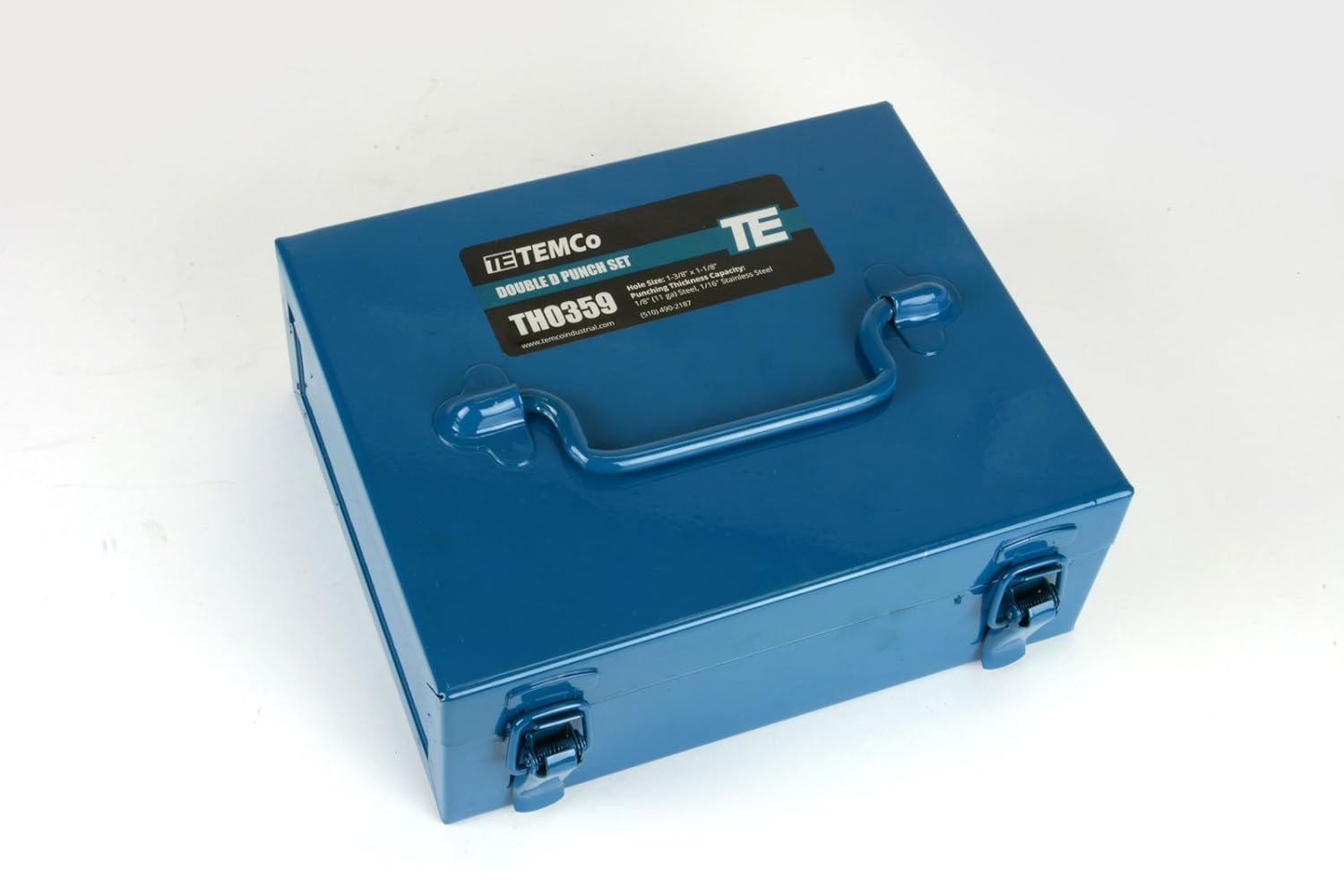 TEMCo TH0359 - New TEMCo Double D Punch Die Set 1-3/8" x 1-1/8" Knockout Hole w/Case