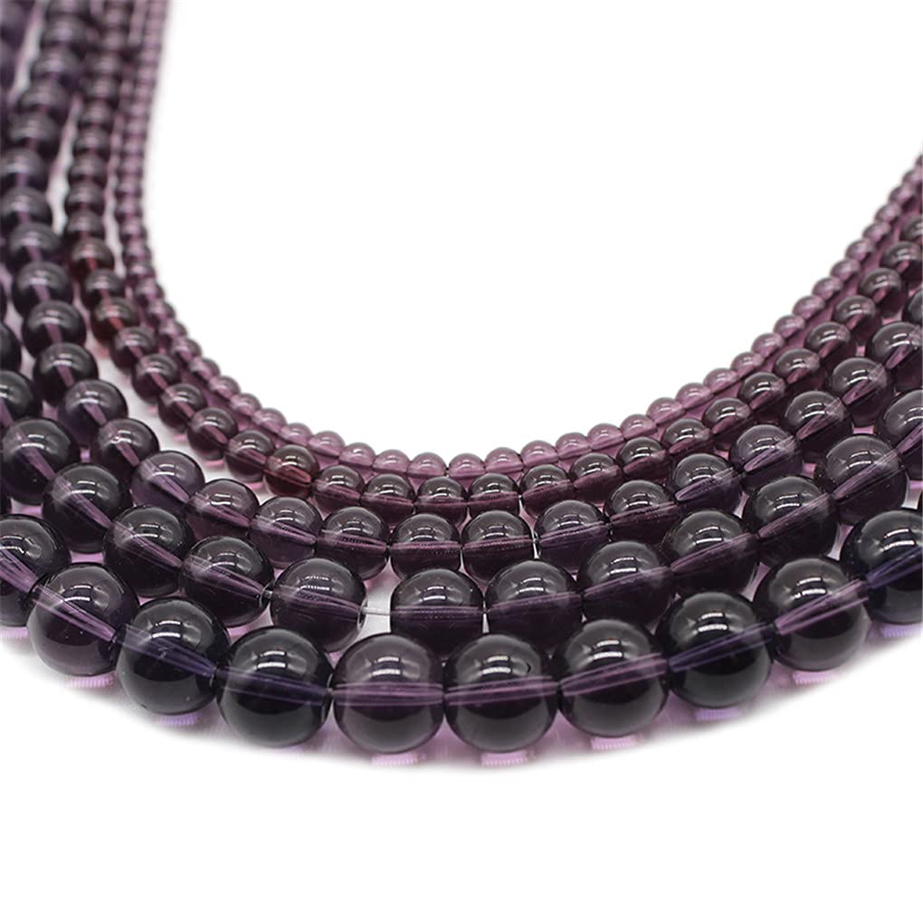 Lot De 150 Perles Vintage En Verre Violet - Formes Rondes Et Plates, Occasion, Fabrication Inde
