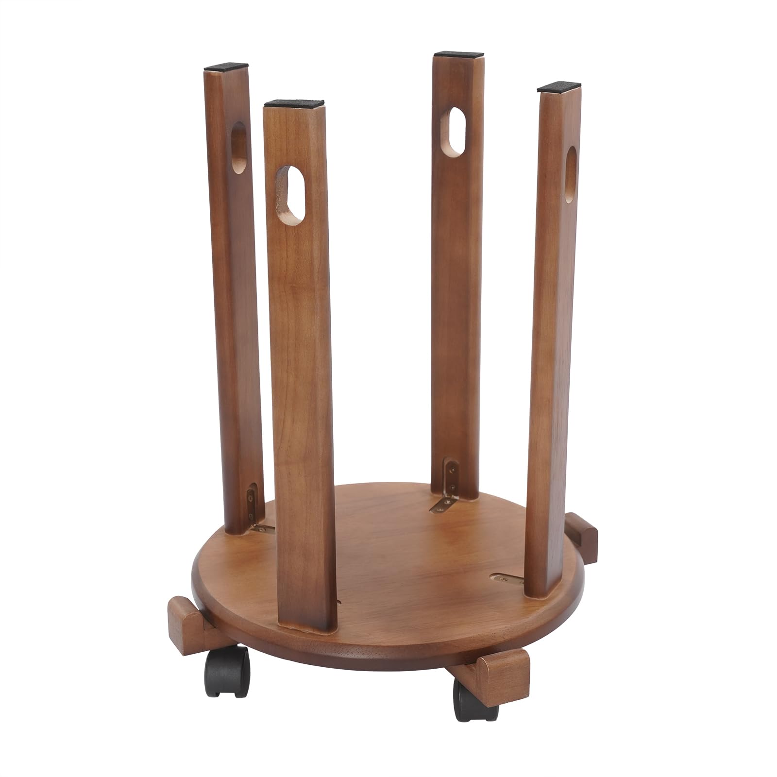 Tabouret empilable multifonction en bois rond empilable - Meubles polyvalents - Tabouret en bois empilable à quatre niveaux avec roulettes - Pour une utilisation sur les balcons, les cours