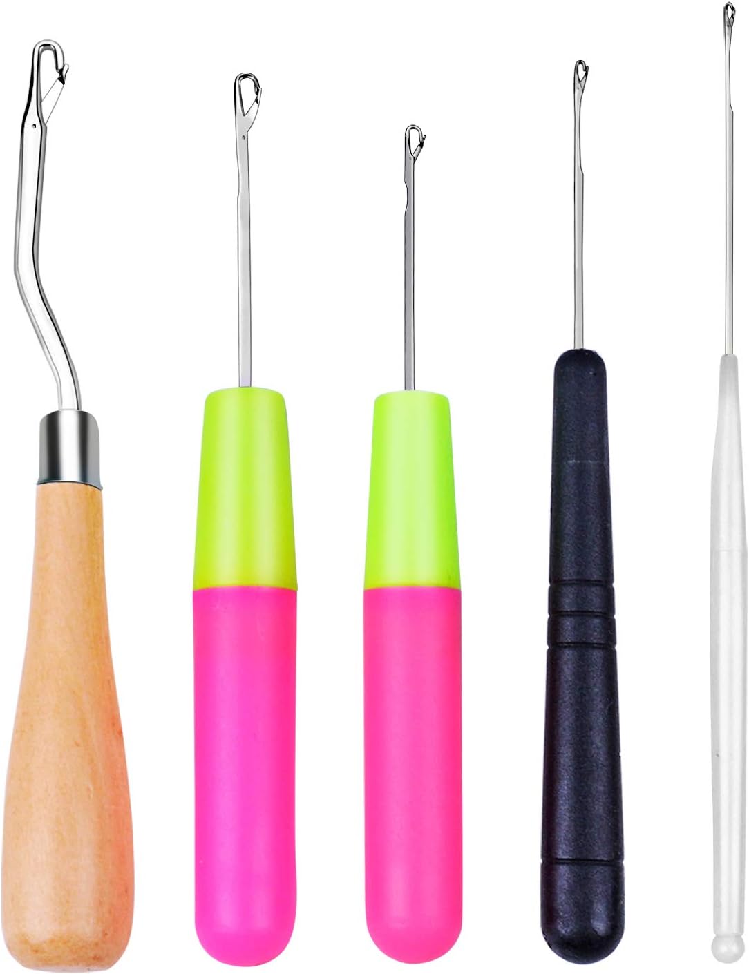 5 Pieces 5 Different Size Bent Latch Hook Crochet Needle