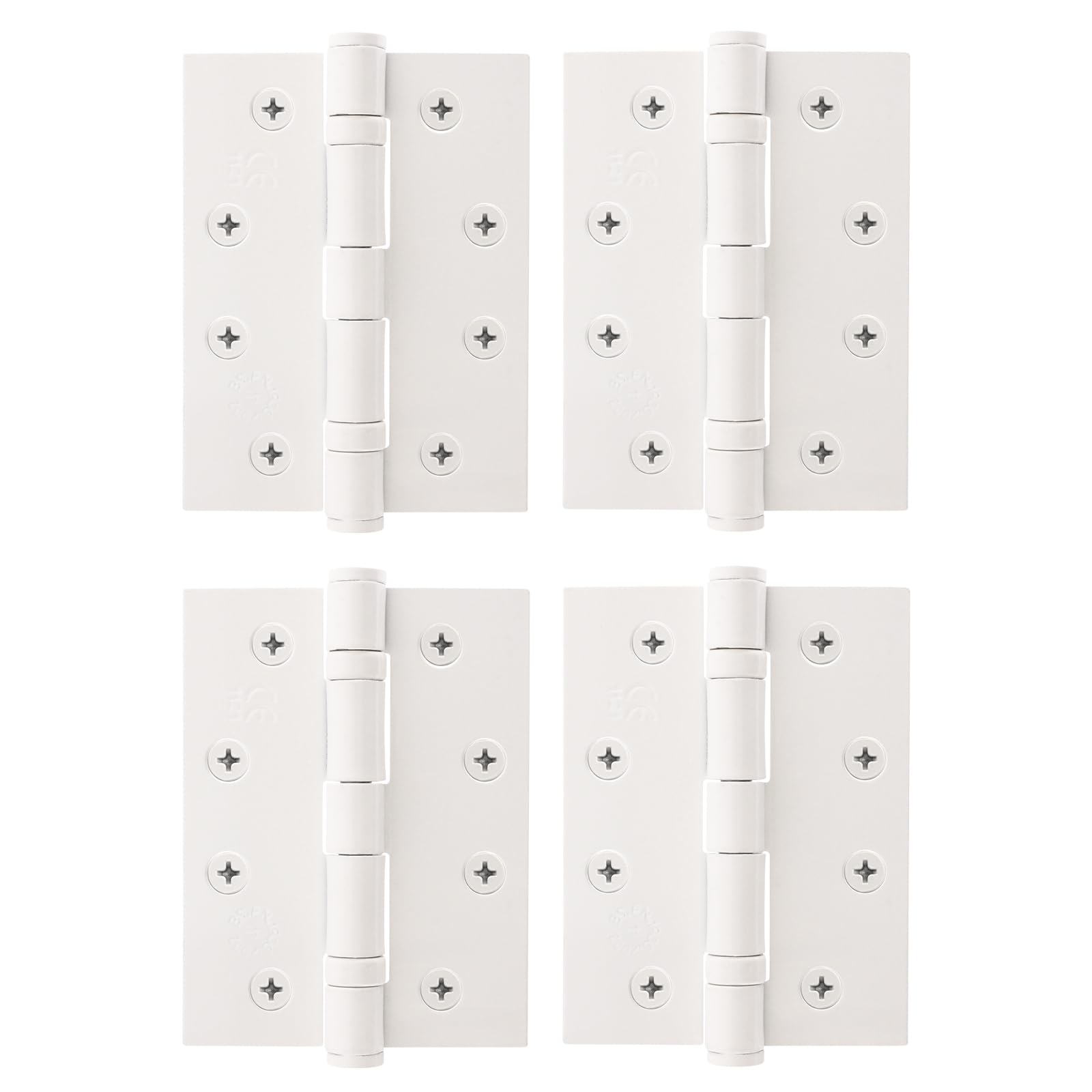 EAI White Door Hinges | 4 Inch / 102mm White Internal Fire Door Hinges | 2 Pairs