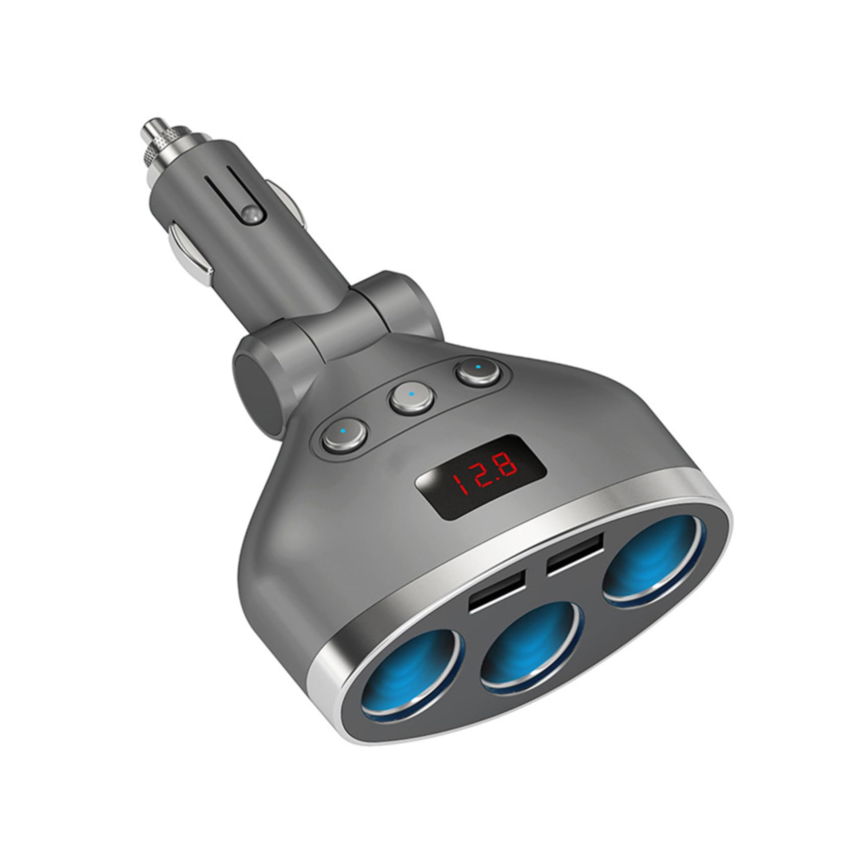 Prise Allume-Cigare de Voiture 1 vers 3, Plastique Noir 120w