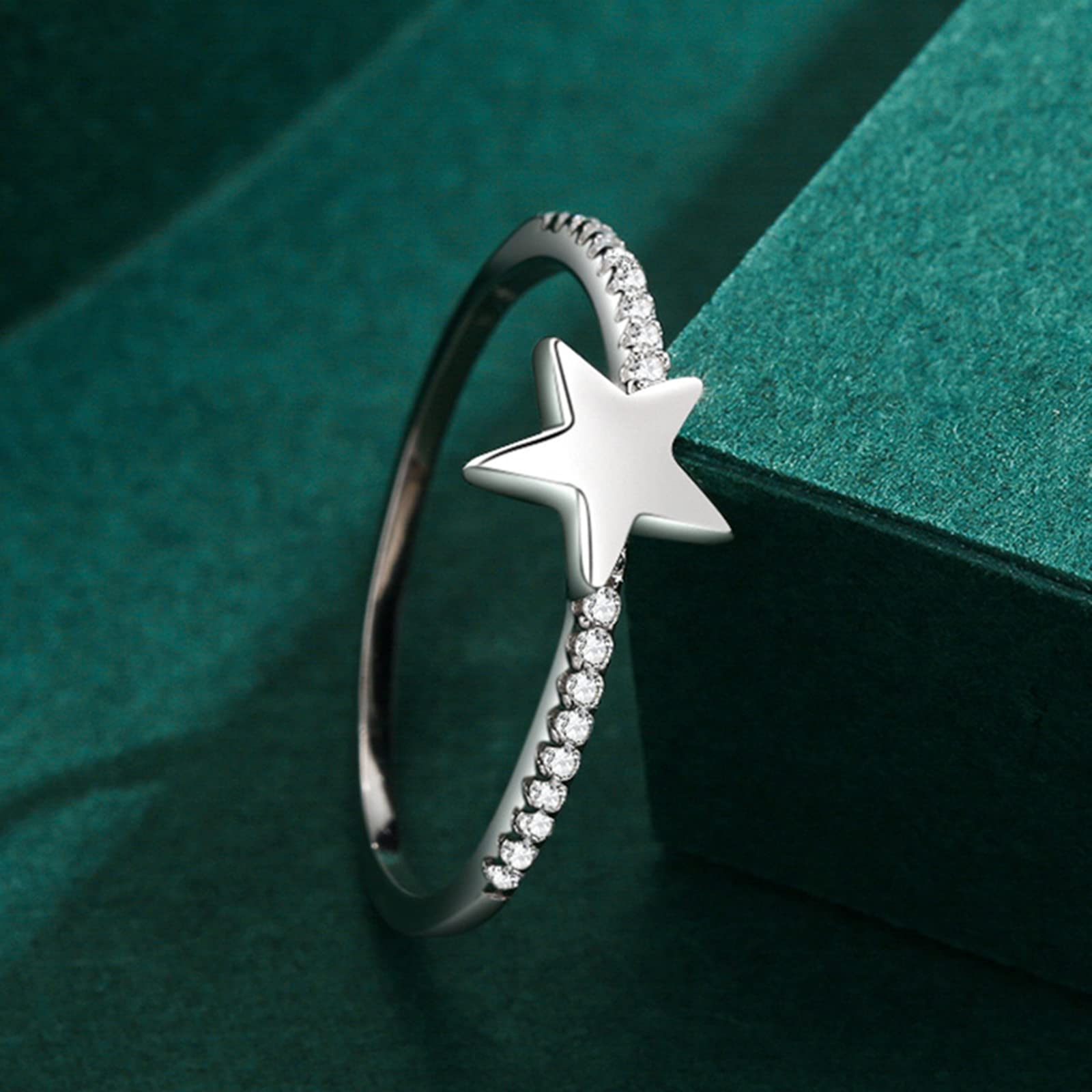 Anillos de diamante cultivados en laboratorio de oro blanco, anillos de compromiso para mujer, oro auténtico, estrella, anillo de aniversario, alianzas con diamante cultivado en laboratorio para