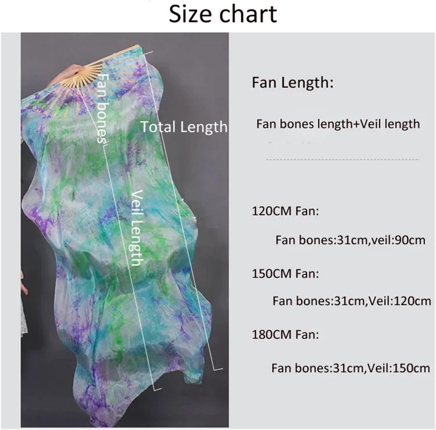 4PCS Colors Dyed Pure Natural Silk Fan Veils For Belly Dance 180cm Long For Dancer Performance Veil