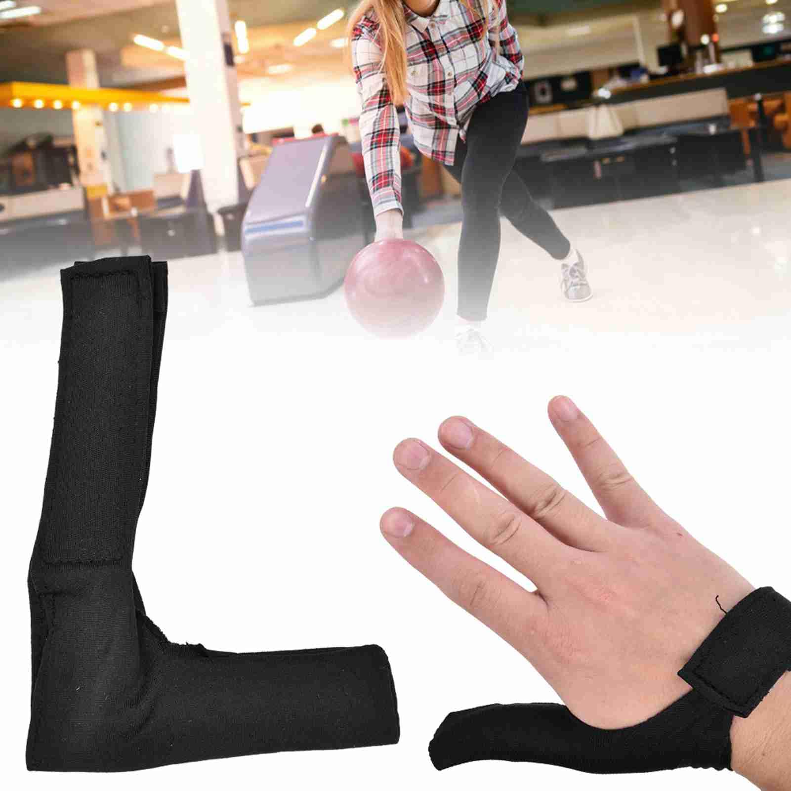 HERCHR Bowling Thumb Saver Protector, Right Left Thumb Gloves Lightweight for Bowling (Black)