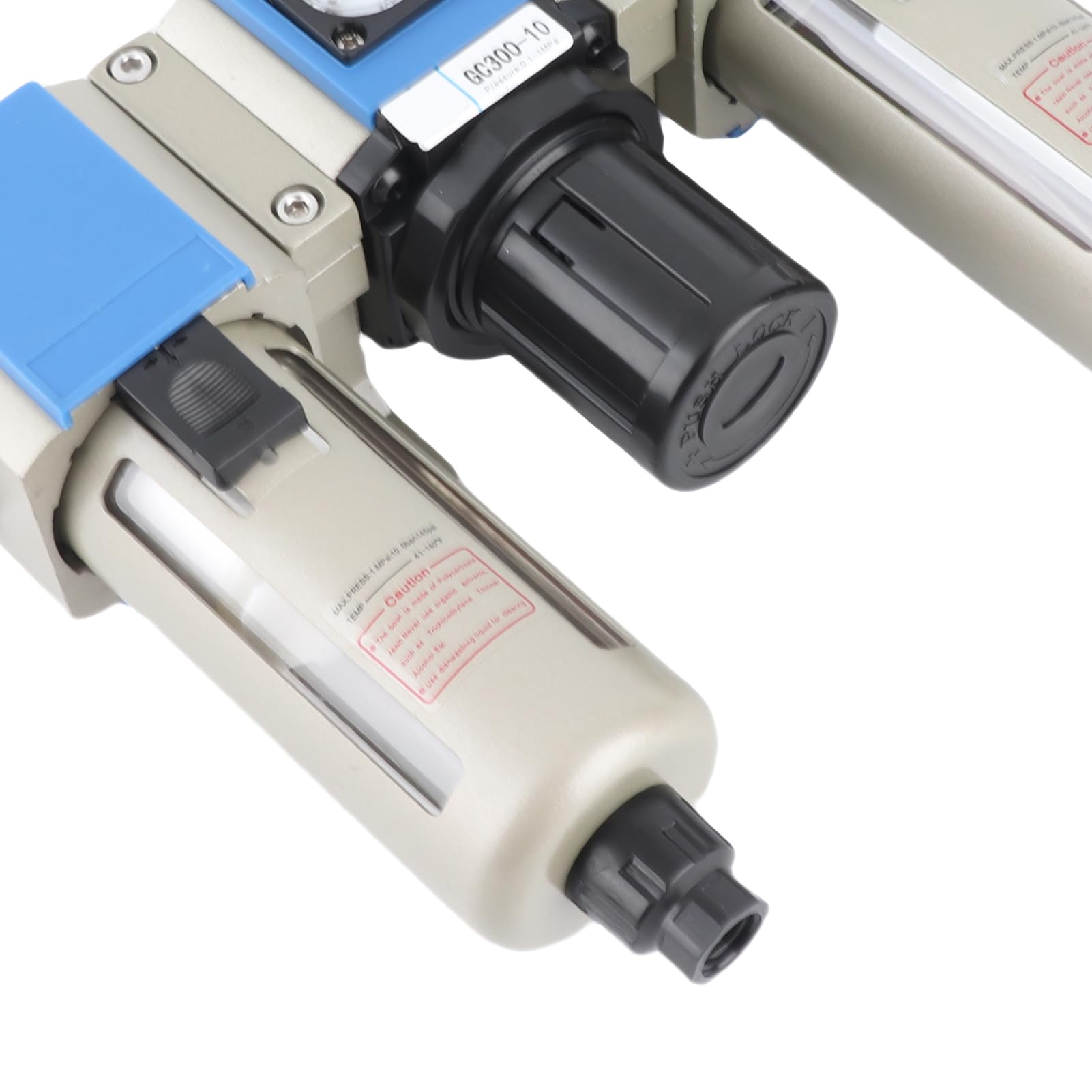 Ejoyous Filtro di Flusso del Compressore d'aria, unità Filtro Regolatore in Lega di Alluminio con Separatore Acqua Olio 40CC 75CC da 20 a 130 PSI per Manutenzione Aerea Officina Uso Garage (GC300-10)