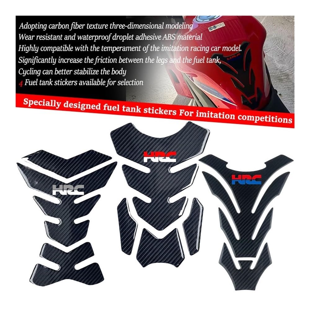Misura Per Ho&nda CBR1000 600RR CB400 CB750 CB1300 HORNET HRC Adesivo Per Serbatoio In Fibra Di Carbonio Reale