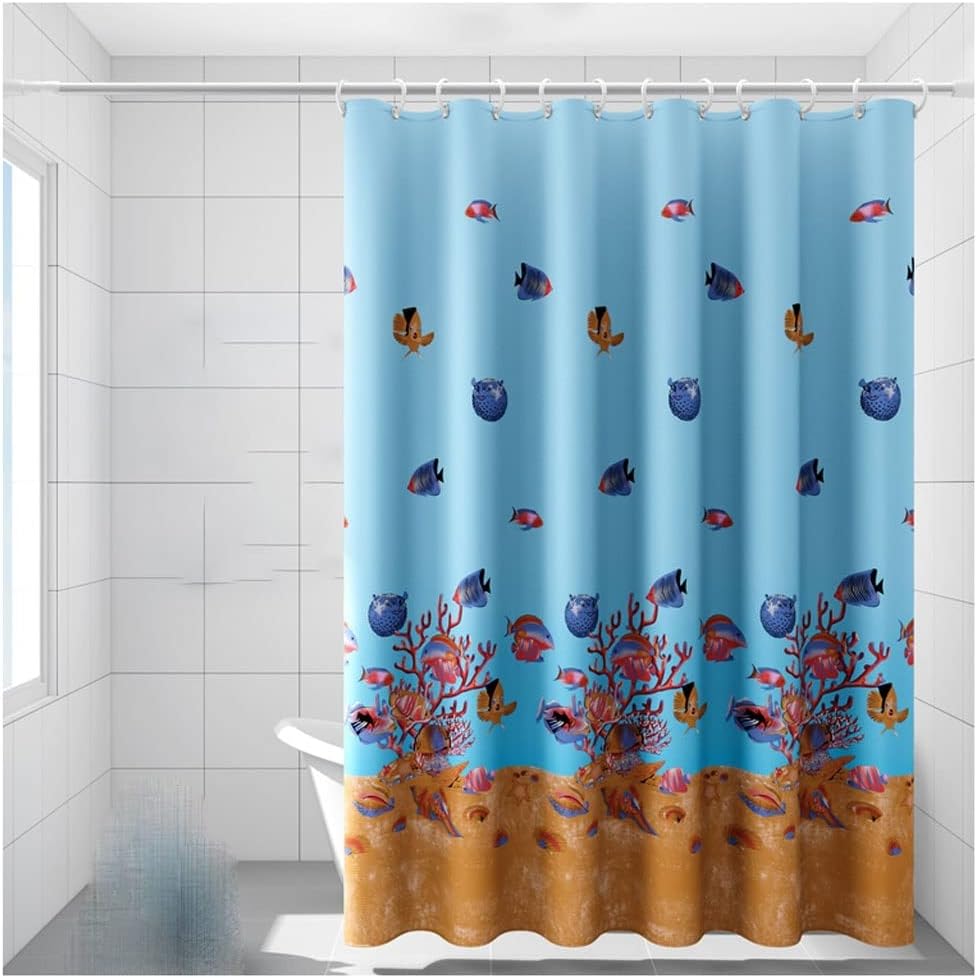 Shower Liner Shower Curtain Bathroom Shower Curtain Thickened Bathroom Curtain Shower Partition Curtain Hanging Curtain Fabric Shower Curtain with Hook Shower Curtain Suitable for Bathroom ( Col