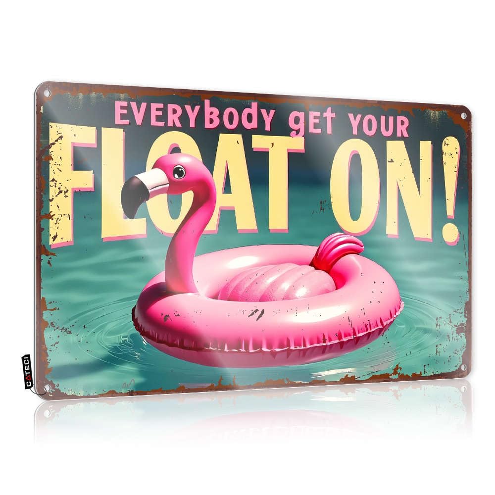 Bar Rules Sign Get Your Float On! Tin Sign Mancave Signs And Decor Tin Signs For Bar(30X40CM)
