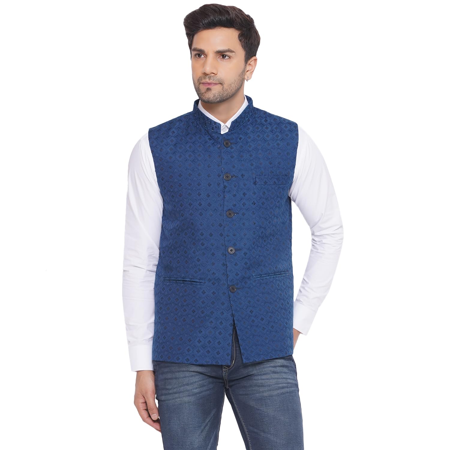 veera paridhaan Rayon Sequence Nehru Jacket for Men (Turquoise)-picture-15
