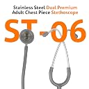 BPL Medical Technologies ST-06 Stainless Steel Dual Premium Adult Chest Piece Stethoscope|High Acoustic Level, Versatile Chestpiece for Adult & Pediatric Use|Medical Instrument for Auscultation - Grey gallery image