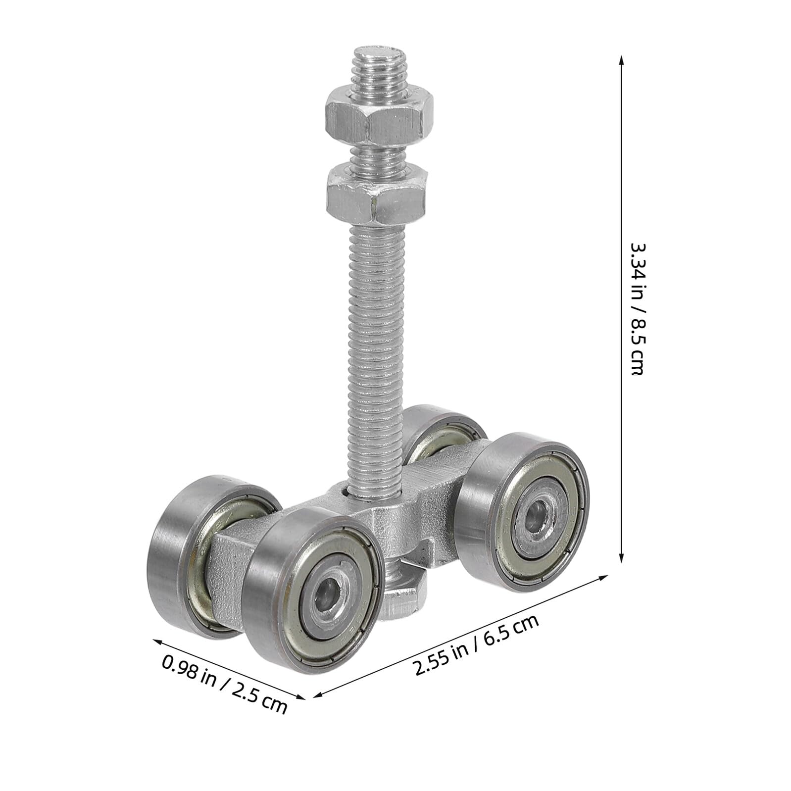 Poulie de Rail Suspendue en Acier Inoxydable Chariot à 4 Roulettes Amovibles M8, Système de Porte Coulissante Robuste pour Grange et Serrage, Coulissement Silencieux et Capacité
