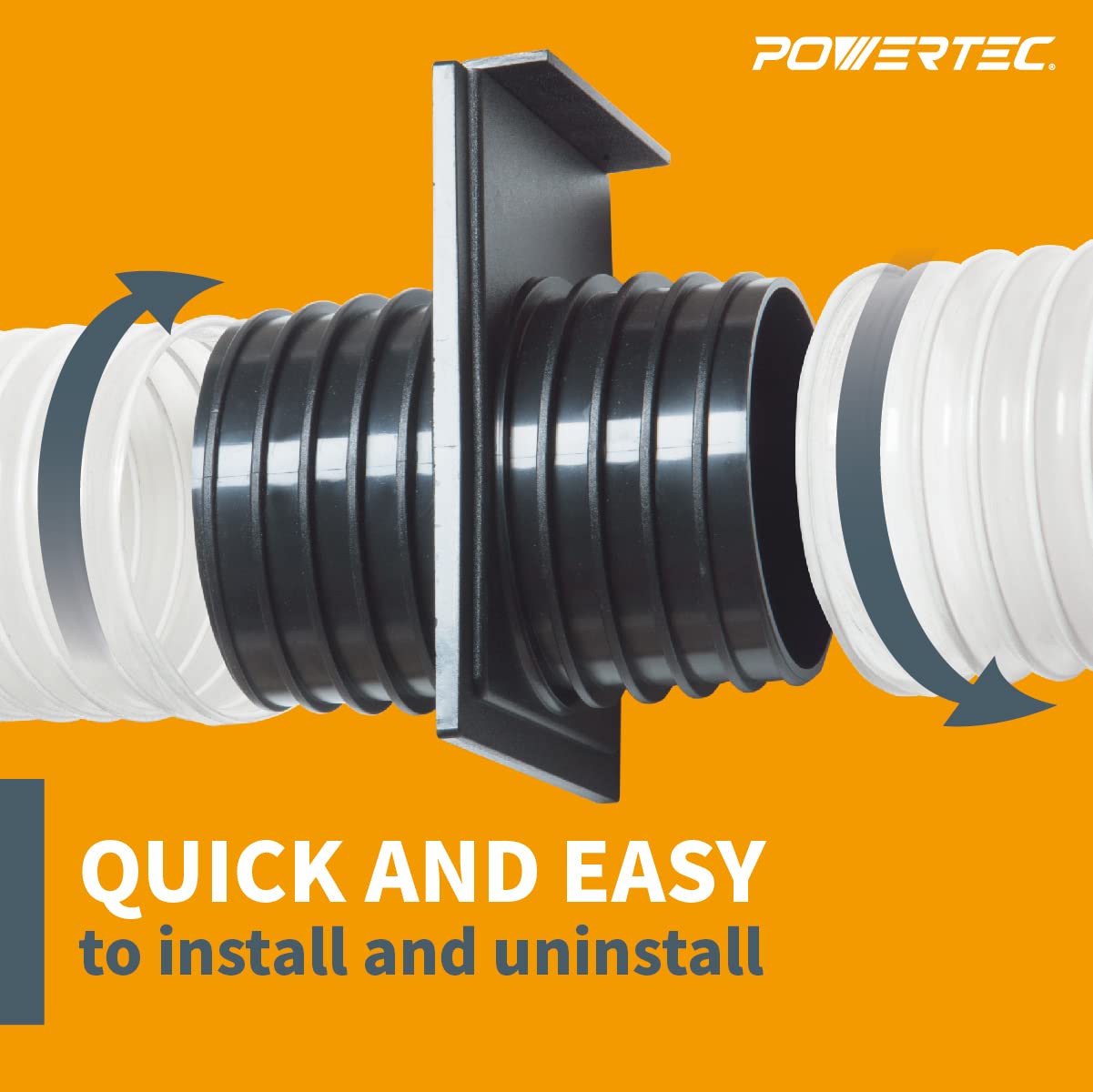 POWERTEC 70192-P2 Puerta de chorro de doble rosca de 4 pulgadas, paquete de 2