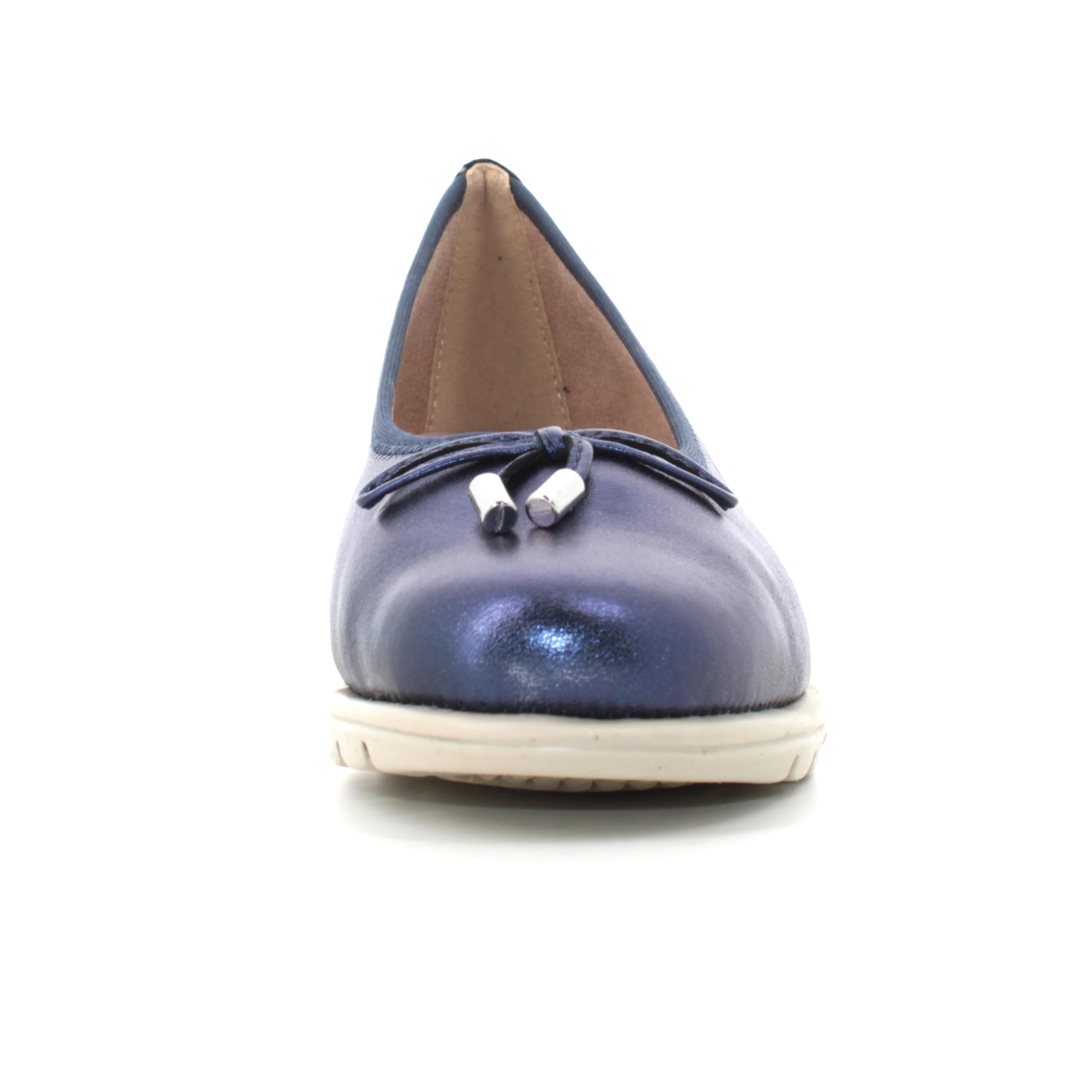 Valleverde VS10330 Nappa Platino Ballerine con Zeppa per Donna in Pelle