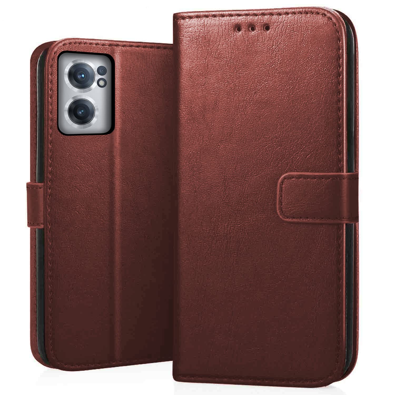 CEDO OnePlus Nord CE 2 (5G) Flip Cover | Leather Finish | Inside Pockets & Inbuilt Stand | Shockproof Wallet Style Magnetic Closure Back Case Flipcover (Brown) (B09Y5XWKHQ) Amazon Price History, Amazon Price Tracker