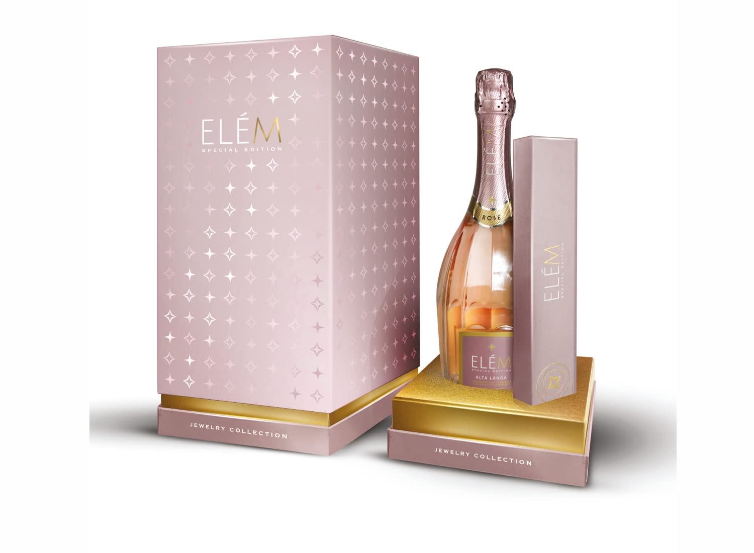 ELÈM Altalanga DOCG Rosè Pas Dosè Metodo Classico con Bracciale Tennis - Confezione Regalo - 1 x 750 ml