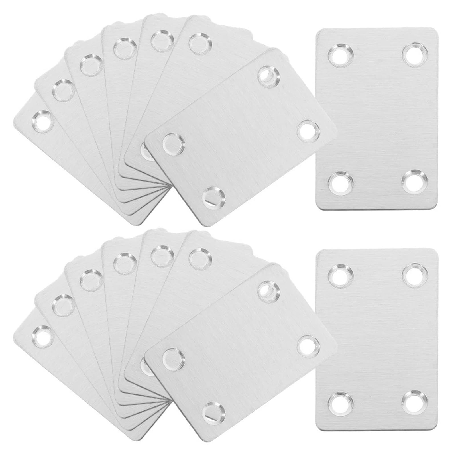 Zihdke One Color 20 Pcs Stainless Steel Connecting Plates Flat Brackets For Wood Shelves Furniture Truss Metal Mending For Repairing