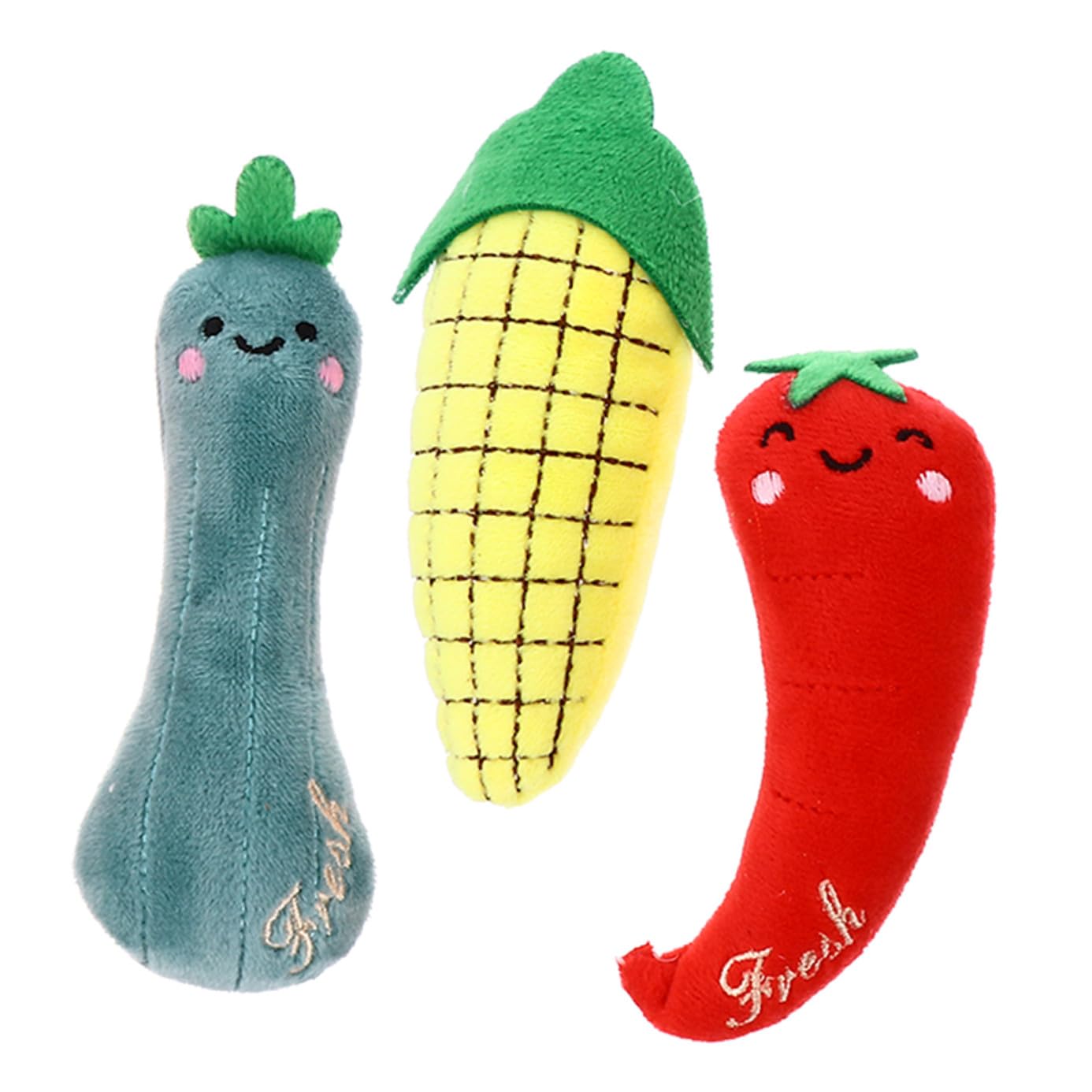 DECHOUS Jouets à Mâcher pour Chat en Peluche Herbe à Chat, Lot de 3 Pièces, Design Mignon et Fonctionnel, pour Chatons D'intérieur