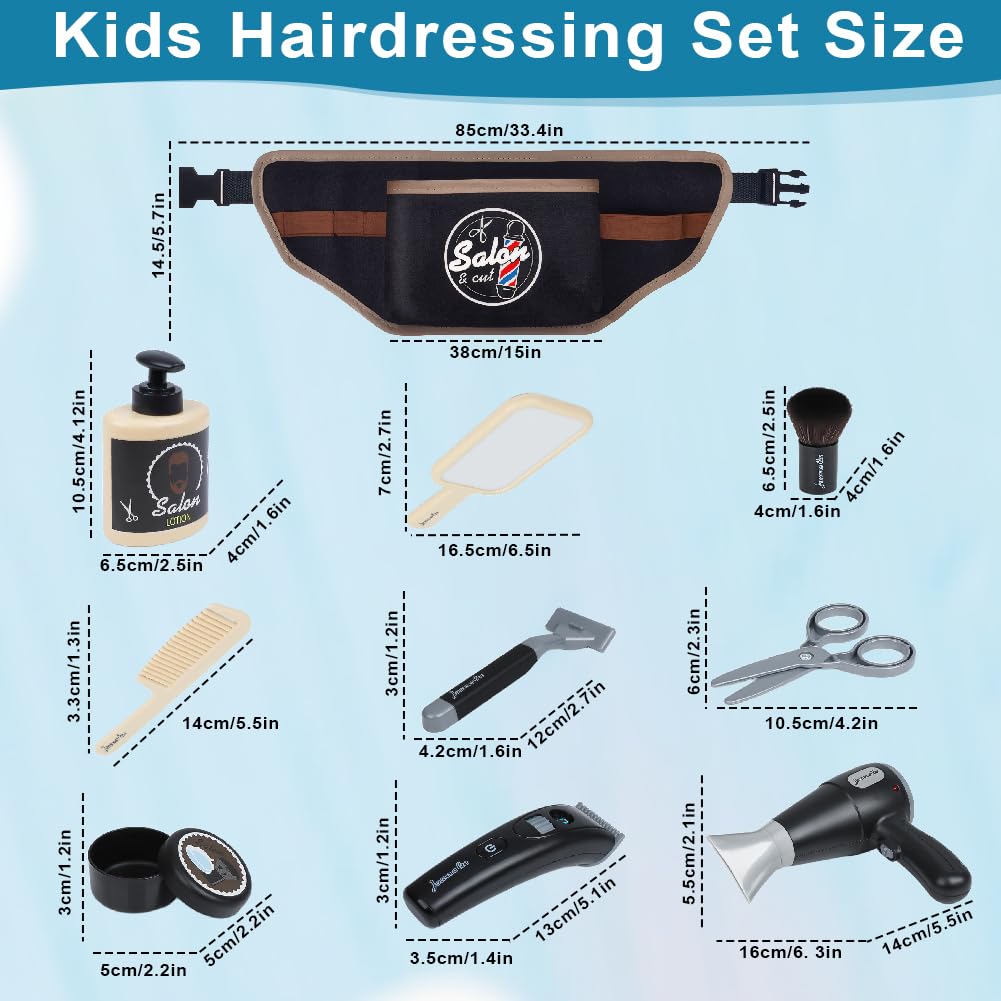 Hairdresser Role Play Set,Role Play Toys for 3 4 5 Year, Pretend Play Hair Salon Set, Kids Hairdressing Set Boys - Image 3