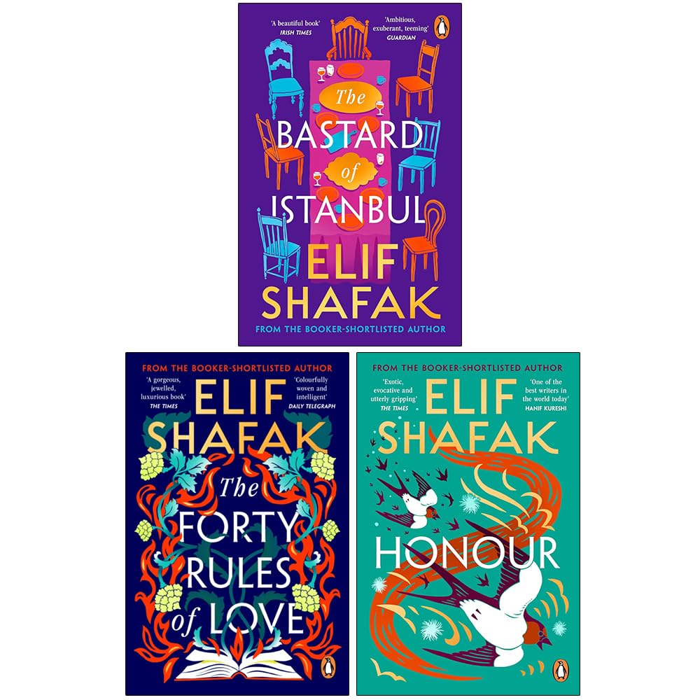 Elif Shafak Collection 3 Books Set (The Forty Rules of Love, The Bastard of Istanbul, Honour)