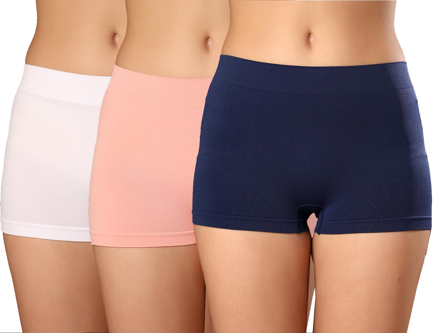 paavki Women's Pack of 3 High Coverage Hosiery Fabric Stretchable Boyshorts Panties |Seamless Boxer Short Brief | Soft & Breathable Underwear-picture-11