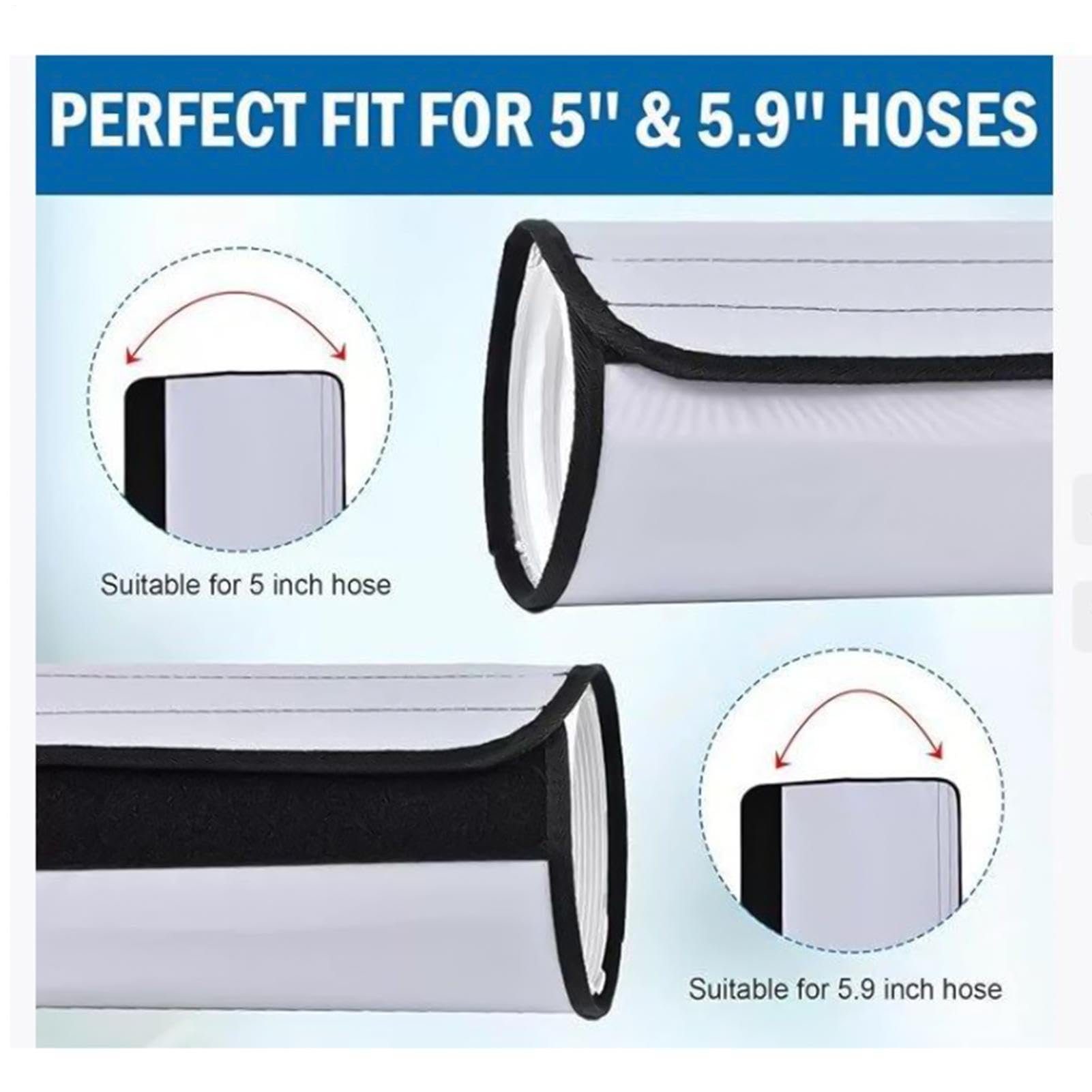 Recubrimiento aislante para tuberías, adecuado para tubos de escape de 12,7 a 15 cm de diámetro | Manguito protector de tubo reutilizable, para jardín, patio trasero, hogar, apartamento