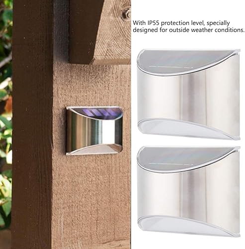 Miniatura 4 de Lámpara de pared solar de acero inoxidable Cerca de seguridad Control de iluminación Escalera de pared exterior Accesorio de iluminación para