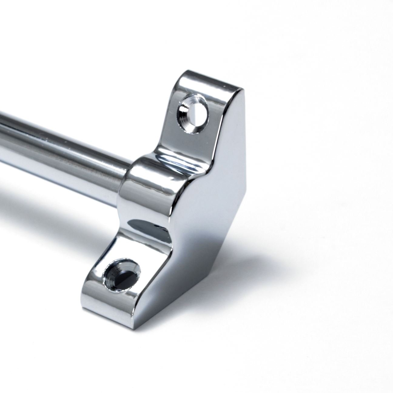 Quality Stair Rods Polished Chrome Set Of 13 Simplicity 3/8" X 28.5" Bar, Closed Plain Bracket Finial Endcaps (Polished Chrome)