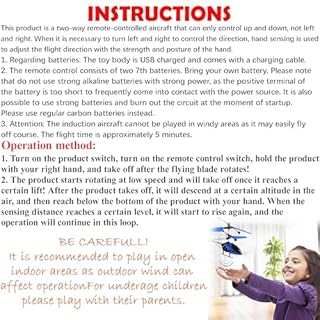 XUBX Giocattoli volanti, Elicottero volante per bambini, robot a induzione a infrarossi, mini elicottero, Hover telecomandato, con sensore a infrarossi 2