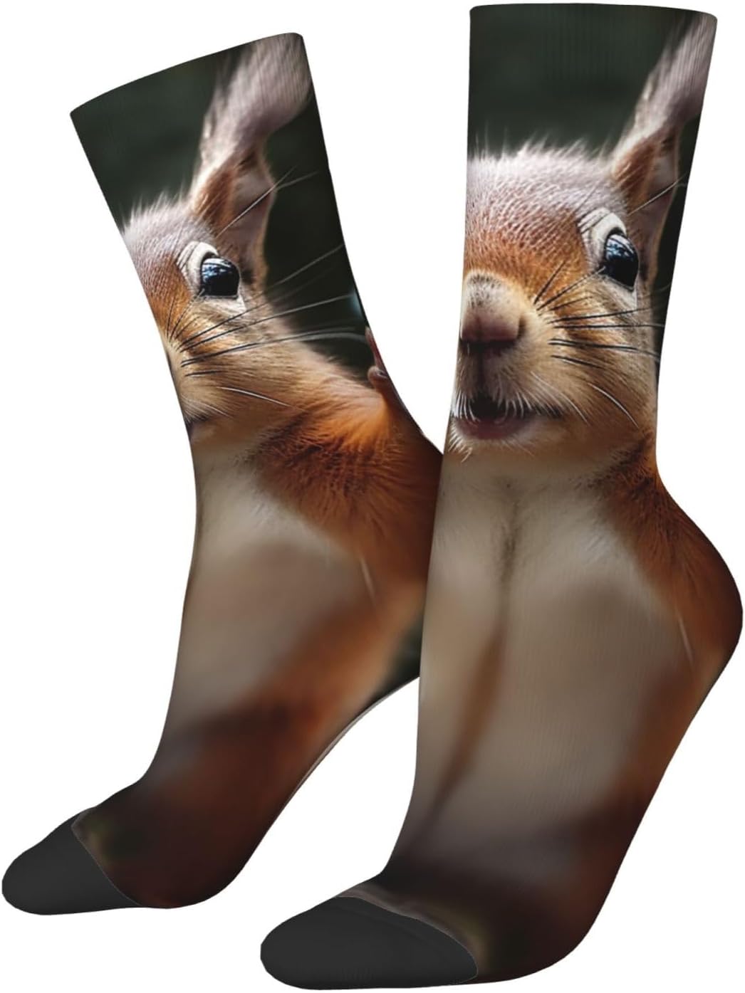 Squirrel Funny Animal Crew Socks for Men Women Moisture Wicking Cushion Athletic Sock Casual Novelty Socks Gift