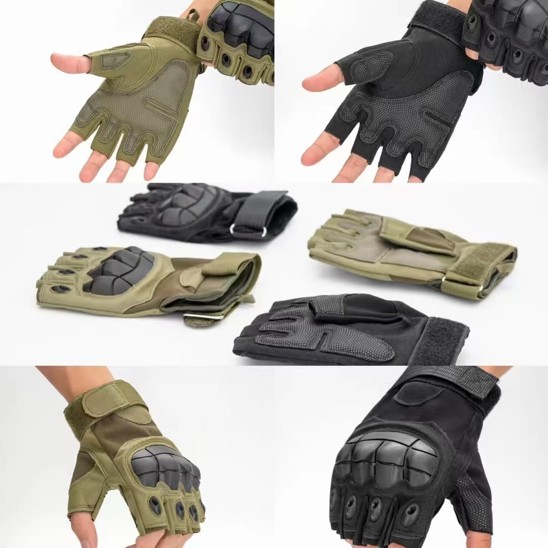 GCSIOM Tactical Fingerless Gloves Breathable, Non-Slip, Impact Resistant, Suitable for Outdoor Cycling, Motorcycle Riding, Rock Climbing - Image 5