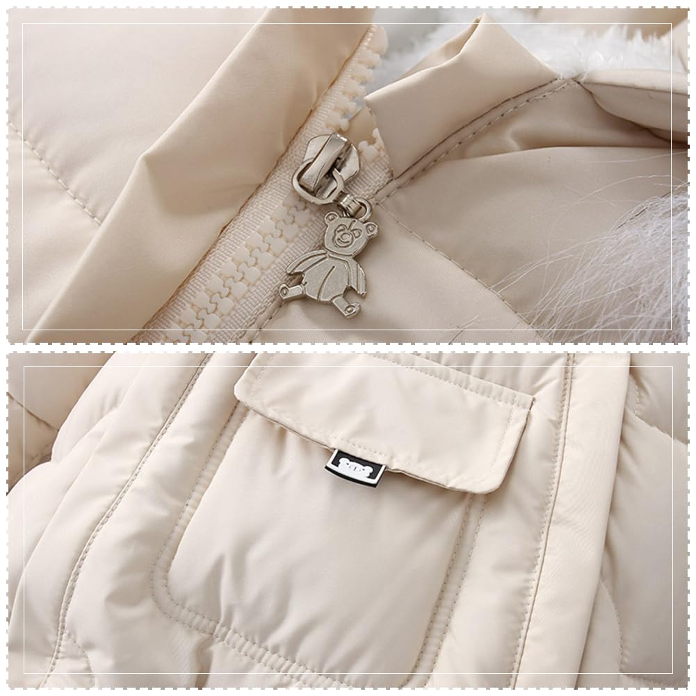 Combinaison de Neige Bébé Garçon Chaud Coupe-vent Jumpsuit Fille Epais Polaires Vêtements de Ski avec Gants et Couvre Pieds