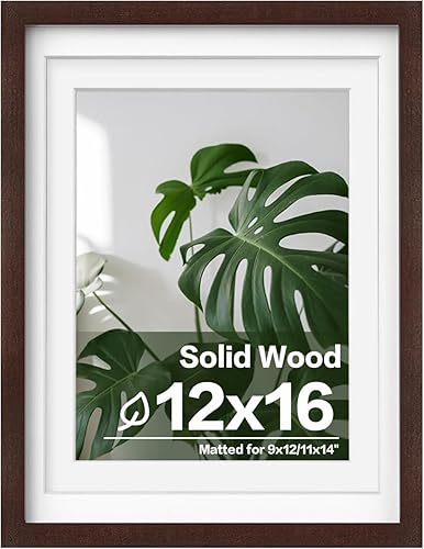 Vista 738 de Egofine Portarretratos de 9 x 12 pulgadas hecho de madera maciza con plexiglás, fotos de 5 x 7/6 x 8 con paspartú o de 9 x 12 pulgadas sin paspartú