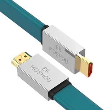 MOSHOU HDMI Cable, HDMI 2.1 Standards, OCC Single Crystal Copper + Silver Plated, Ultra High Speed Transfer, 8K @ 60Hz, 4K @ 120Hz, 48 Gbps Bandwidth 7680 x 4320, BT2020, HDR, eARC, HIFI5.1, 7.1
