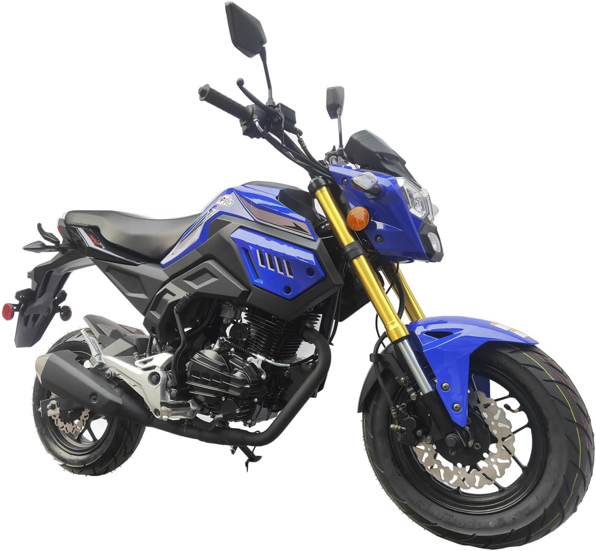 X-PRO Vader 150 Street Motorcycle with 5-Speed Manual Transmission, Electric/Kick Start! 12" Wheels! (Blue)