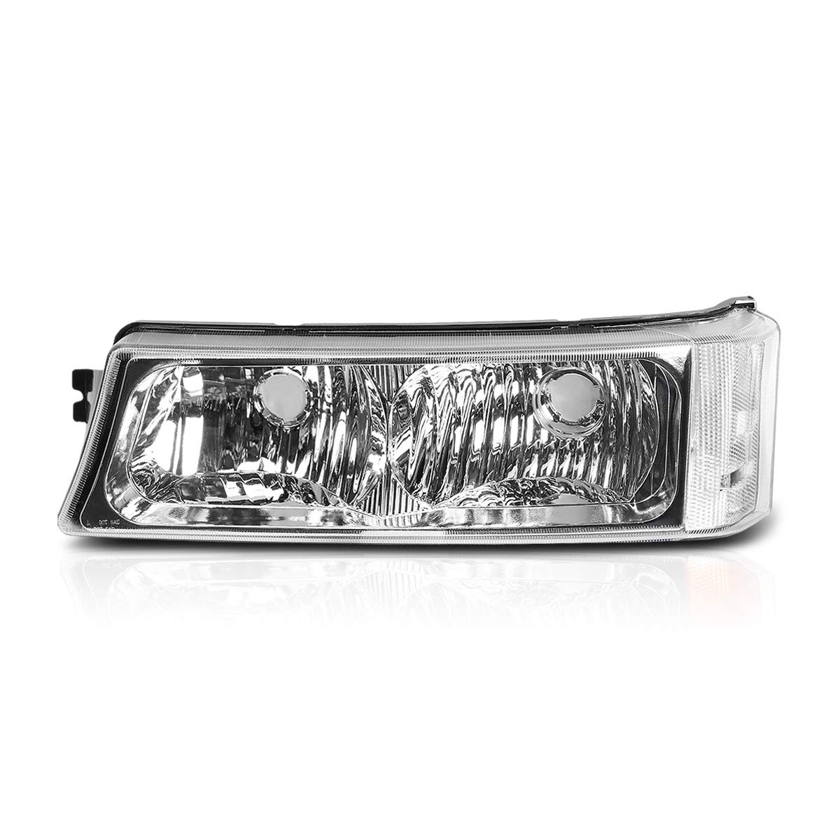 PM PERFORMOTOR Chrome Front Bumper Lights & Corner Signal Lamps (2Pcs) for 03-07 Silverado/Avalanche, LED, Truck