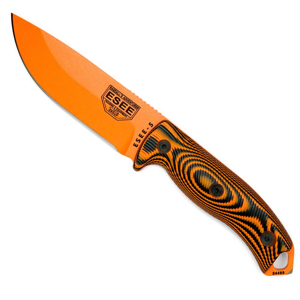 Amazon.com : ESEE-5 1095 Carbon Steel, Black Kydex Sheath (Orange 