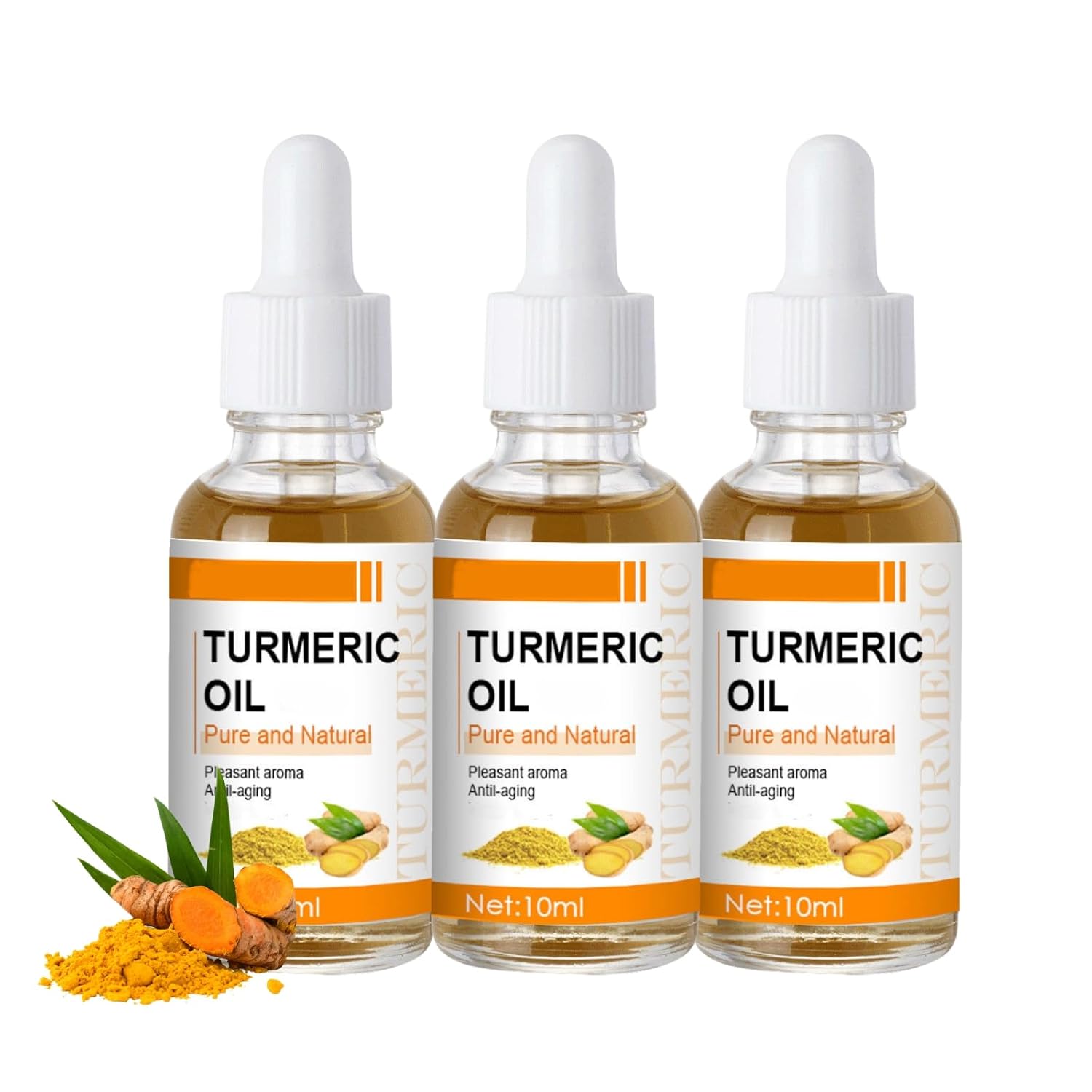 3 Pcs Turmeric Oil for Face D a-rk Sp-ots – Turmeric Oil for Skin L-ig htening – Face Oil for Women Anti Aging – Pure Natural Organic Face Moisturizer – Turm eric Serum Essential O il