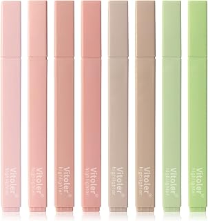 Piochoo Highlighters Assorted Colors,8pcs Bible Highlighters No Bleed Hghlighter Markers for Journaling Back to School Teacher Supplies Office Supplies
