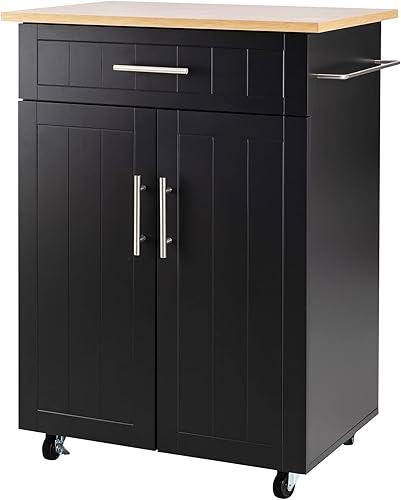 Miniatura 7 de Shintenchi Carrito de isla de cocina con almacenamiento, mesa auxiliar de isla de cocina con ruedas con encimera, armario de almacenamiento de una