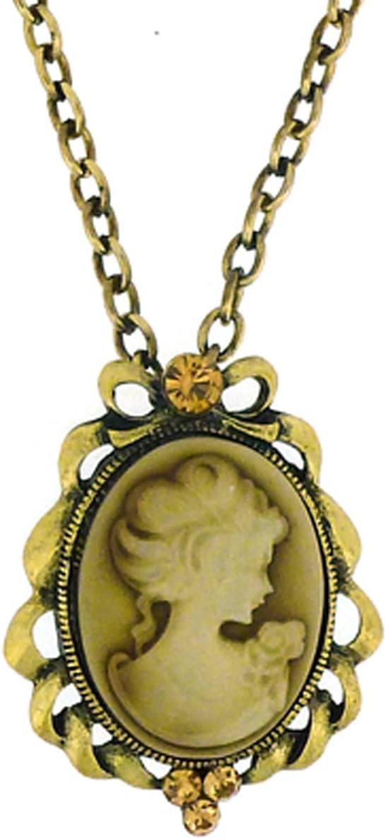Antique Gold Cameo Pendant Necklace