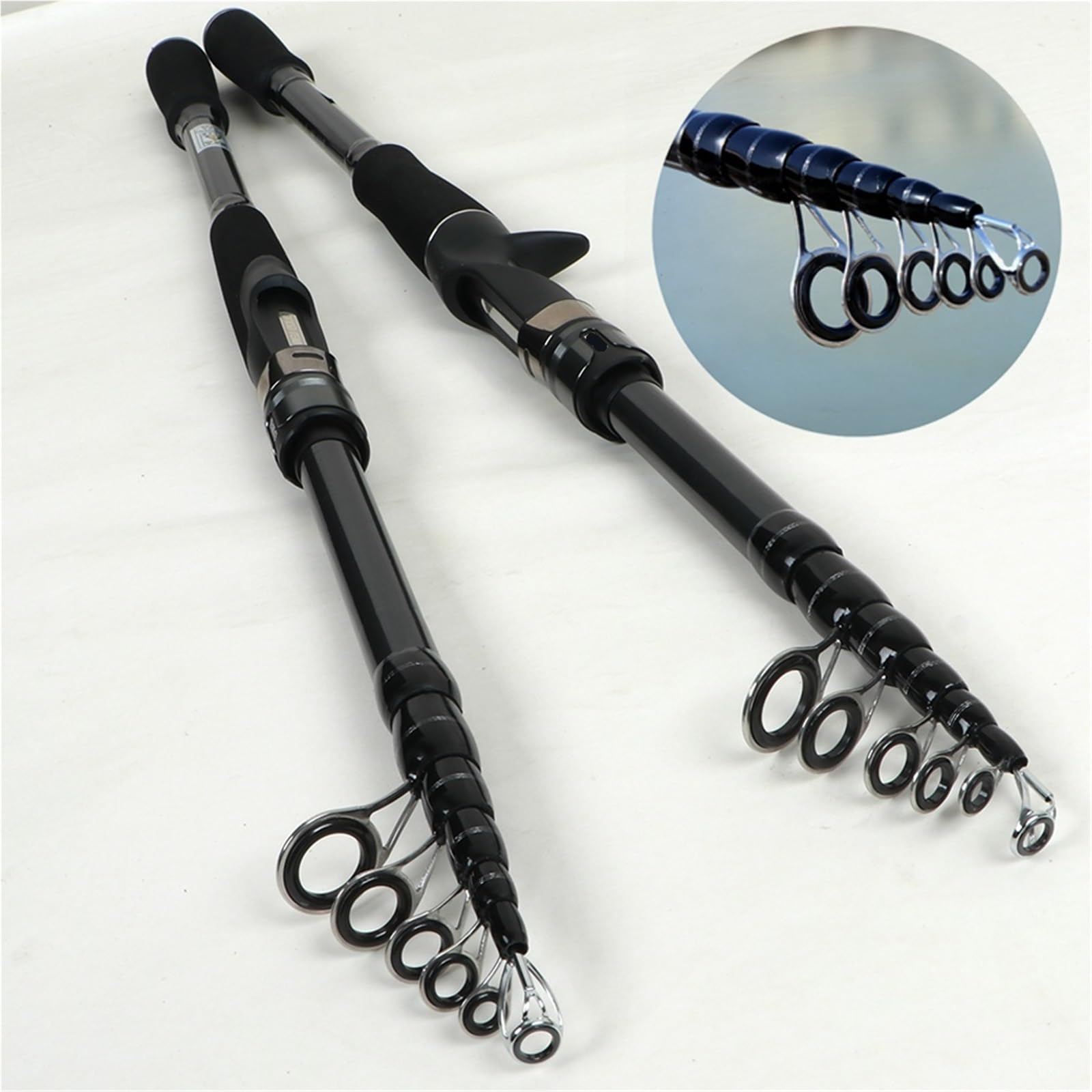 Canna da pesca Canna da pesca con richiamo telescopico 1.8/2.1/2.4/2.7/3.0M ultraleggera in fibra di carbonio peso esca 8-18G